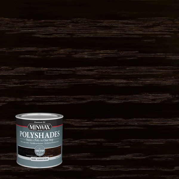 Minwax PolyShades Semi-Transparent Gloss Classic Black Oil-Based Polyurethane Stain and Polyurethane 214954444